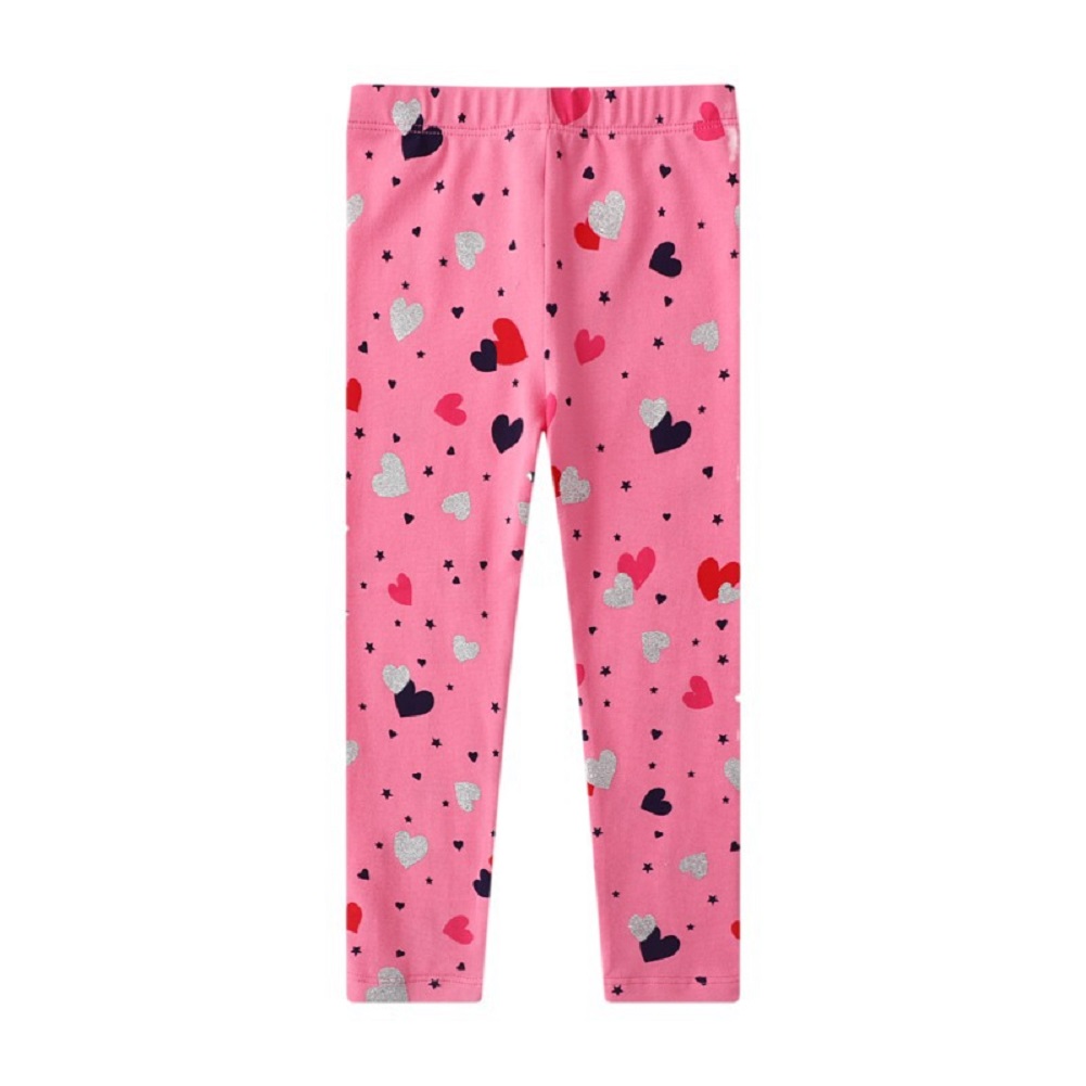 Godderr Kids Baby Girls Outer Wear Leggings Toddler Stretch Rose Red Color Heart Print Princess Dress Matching Leggings for 2-7 Years Old